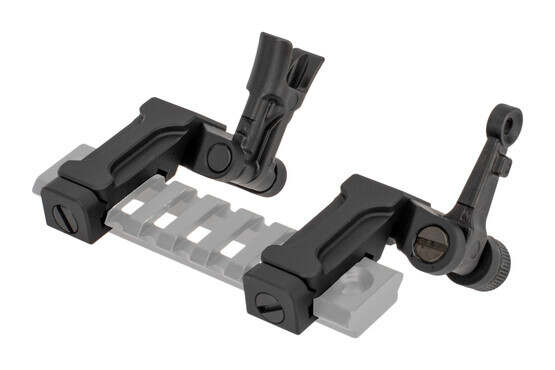 The Midwest Industries 45 degree sight set feature a durable folding mechanism